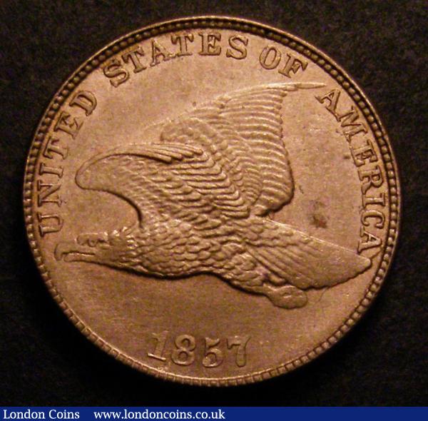 USA Cent 1857 Closed E in ONE Breen 1927 UNC and lustrous with a couple of small spots behind the eagle : World Coins : Auction 148 : Lot 907