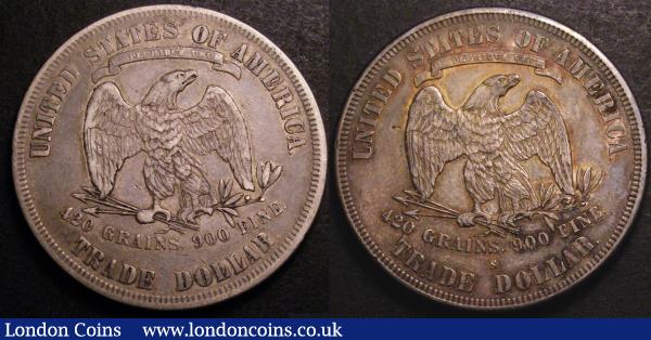 USA Trade Dollars 1887S and 1877 the first Good VF and toned the latter Fine : World Coins : Auction 148 : Lot 927