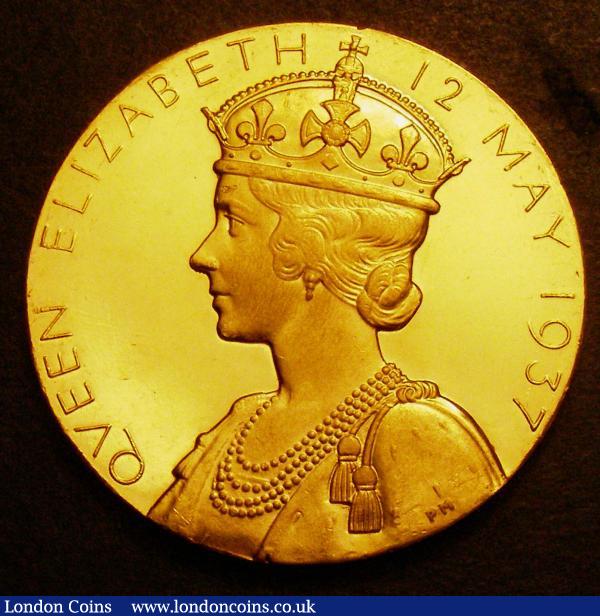 Coronation of George VI 1937 30mm diameter in gold Eimer 2046a by P.Metcalfe, The official Royal Mint issue, Lustrous UNC with some hairlines, with the original red box of issue  : Medals : Auction 148 : Lot 1021