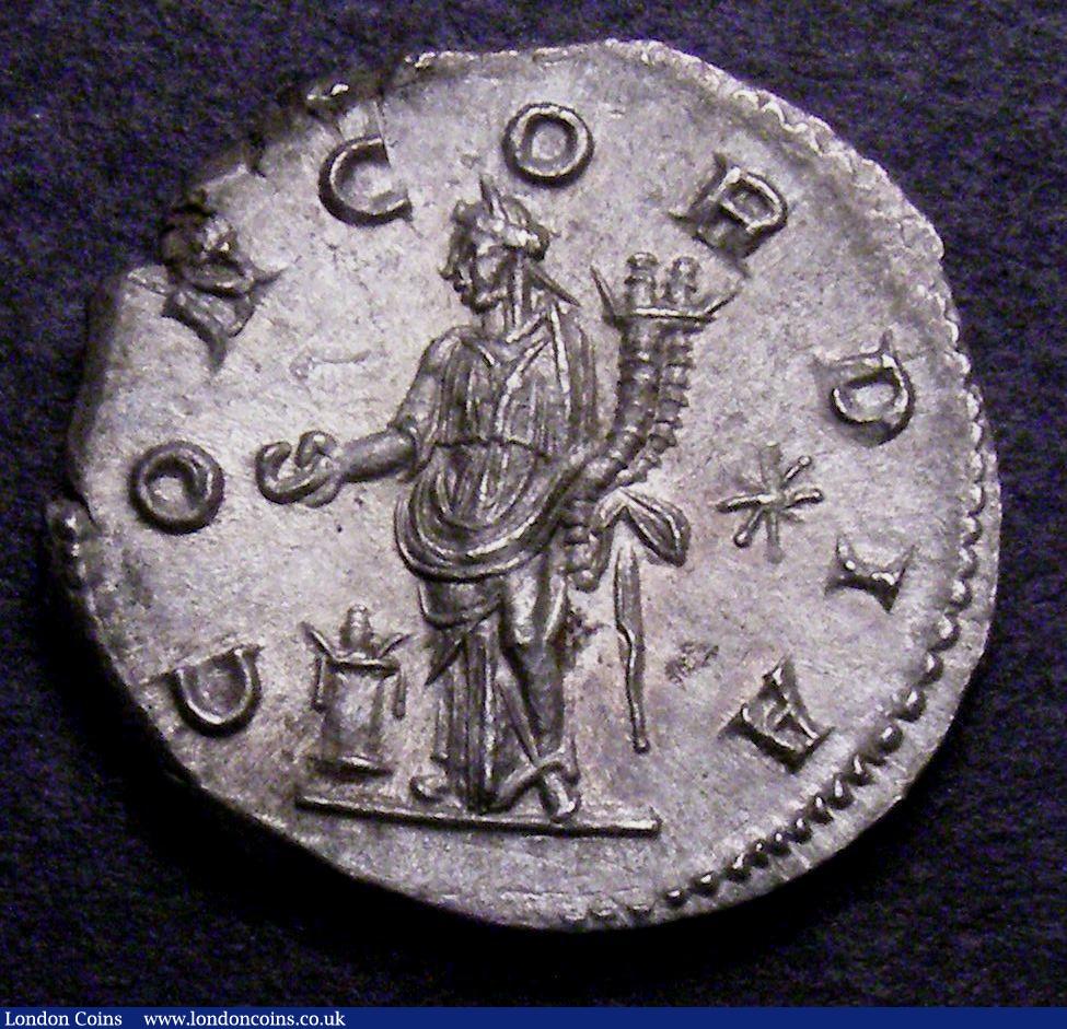 London Coins : A148 : Lot 1448 : Ar Denarius Aquileia Severa, Rome 221, rev Concordia stg.l. altar at feet, star in field (RCV 7679) ...