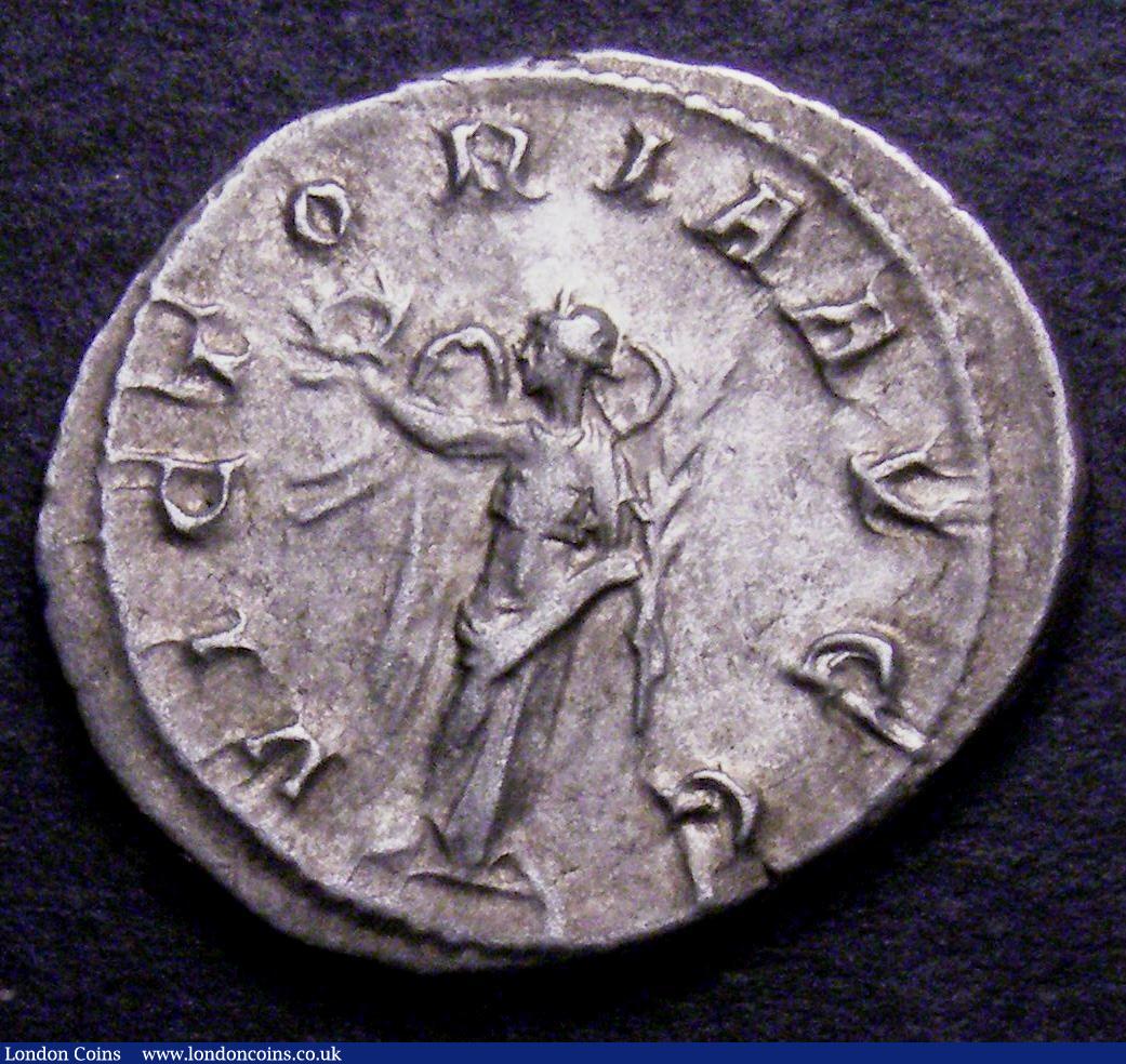 London Coins : A148 : Lot 1451 : Ar Denarius Balbinus, Rome 238, rev. Victory facing l. holding wreath and palm (RCV 8491) GVF toned,...