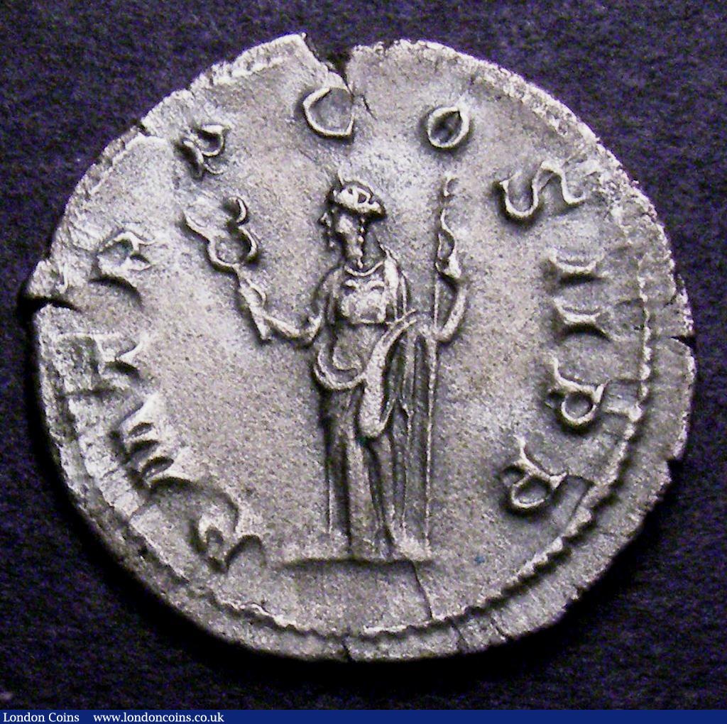 London Coins : A148 : Lot 1452 : Ar Denarius Pupienus, Rome 238, rev. Felicitas std.l. holding caduceus and sceptre (RCV 8527) GVF ob...