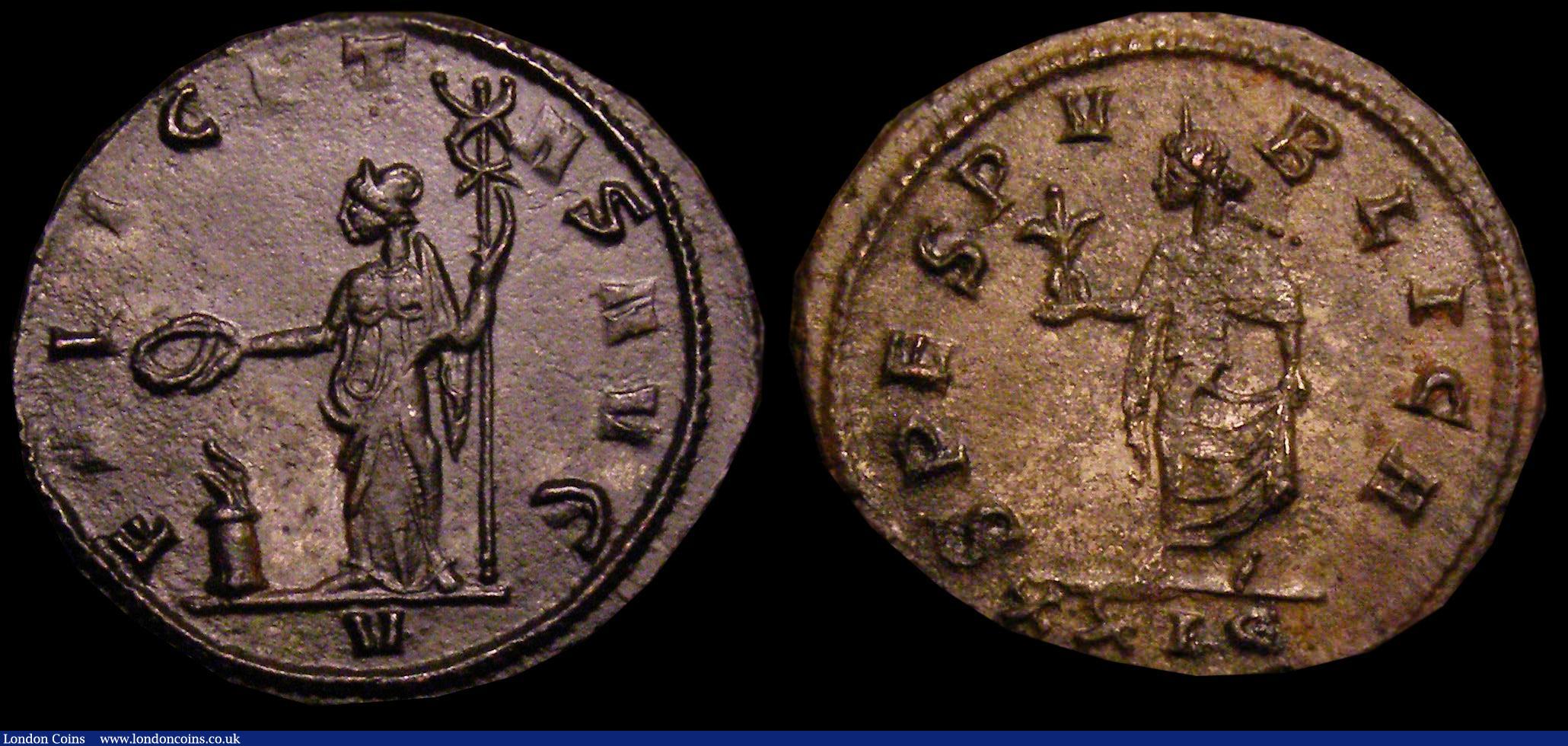 London Coins : A148 : Lot 1465 : Bil.Antoniniani (2) Tacitus, Lugdunum 275, rev. Spes holding flower and lifting skirt (RCV 11815) GV...