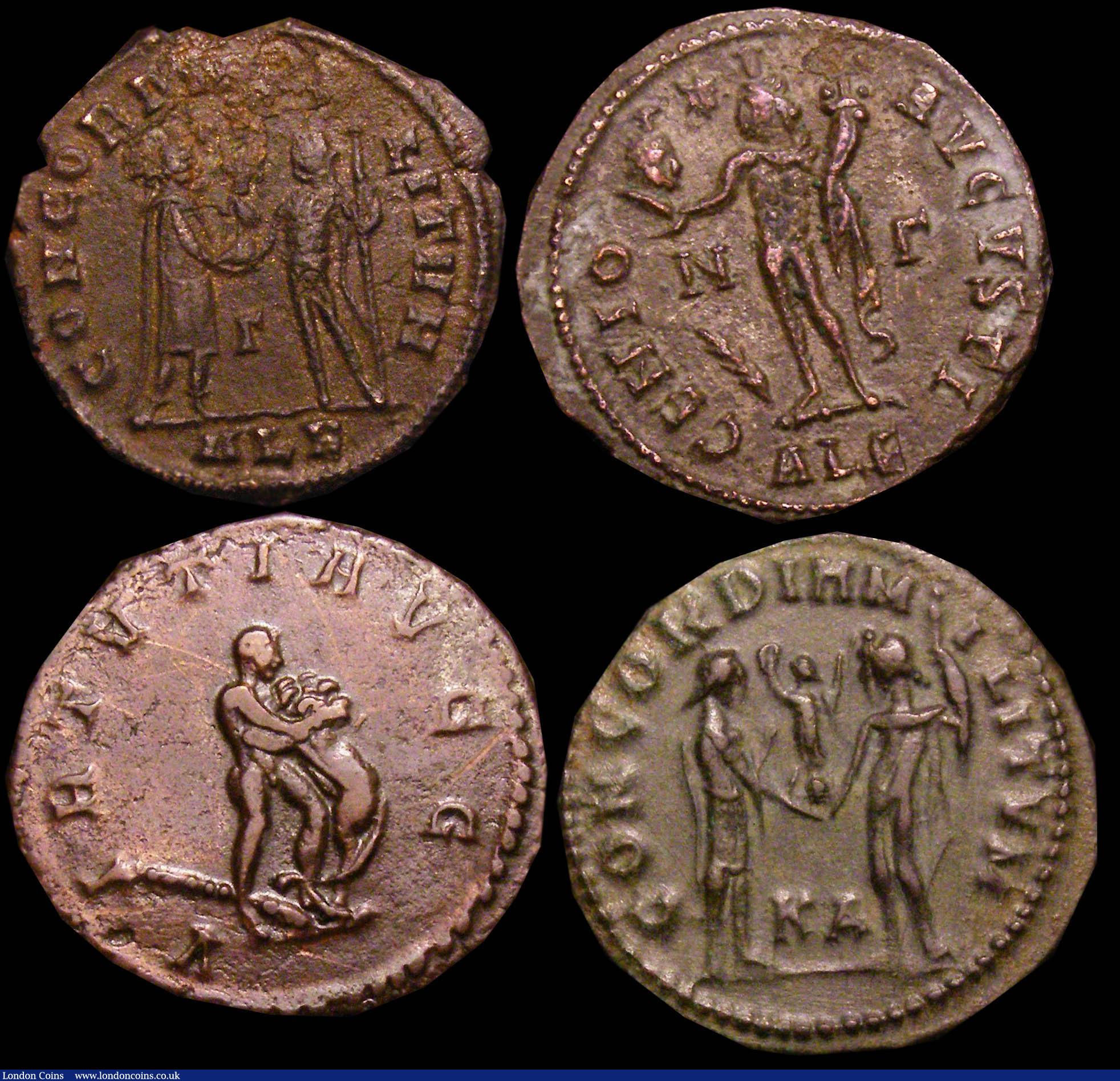 London Coins : A148 : Lot 1472 : Bil.Antoninianus Maximian, Lugdunum 289, rev. Hercules strangling the Nemean lion (RCV 13197v; RIC 4...