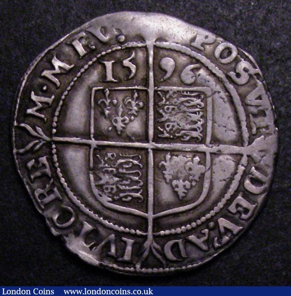 Sixpence Elizabeth I 1596 ELIZAB legend S.2578A Good Fine, mintmark Woolpack (this area worn) the edge a little uneven at 5 o'clock  : Hammered Coins : Auction 148 : Lot 1597