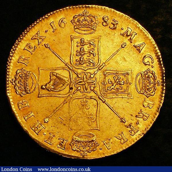 London Coins : A148 : Lot 1825 : Five Guineas 1683 unaltered date S.30563 EF with some weakness to the French Shield slabbed and grad...