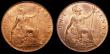 London Coins : A148 : Lot 2135 : Pennies (2) 1907 Freeman 167 dies 1+C UNC and lustrous, 1910 Freeman 170 dies 2+E UNC/AU the reverse...
