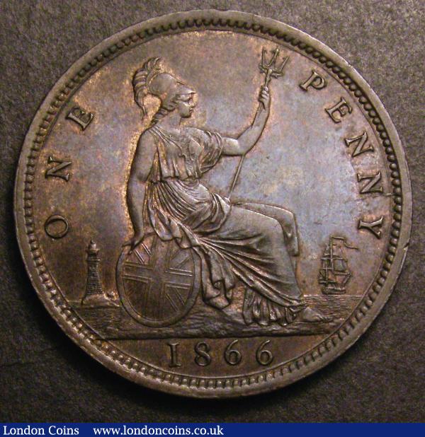 Penny 1866 Freeman 52 dies 6+G UNC or near so, nicely toned with a trace of lustre : English Coins : Auction 148 : Lot 2185
