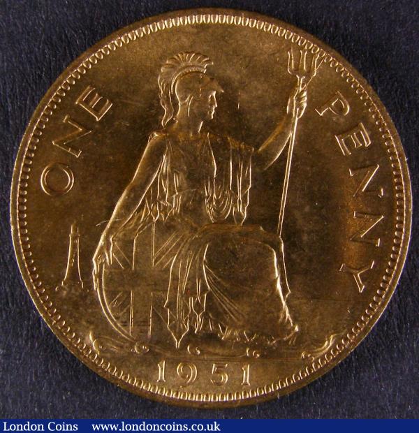 Penny 1951 BU and graded 85 by CGS : English Coins : Auction 148 : Lot 2251