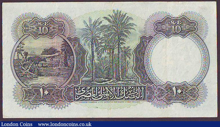 London Coins : A148 : Lot 226 : Egypt National Bank £10 dated 11th November 1947 series X/120 010808, signed Leith Ross, Pick2...