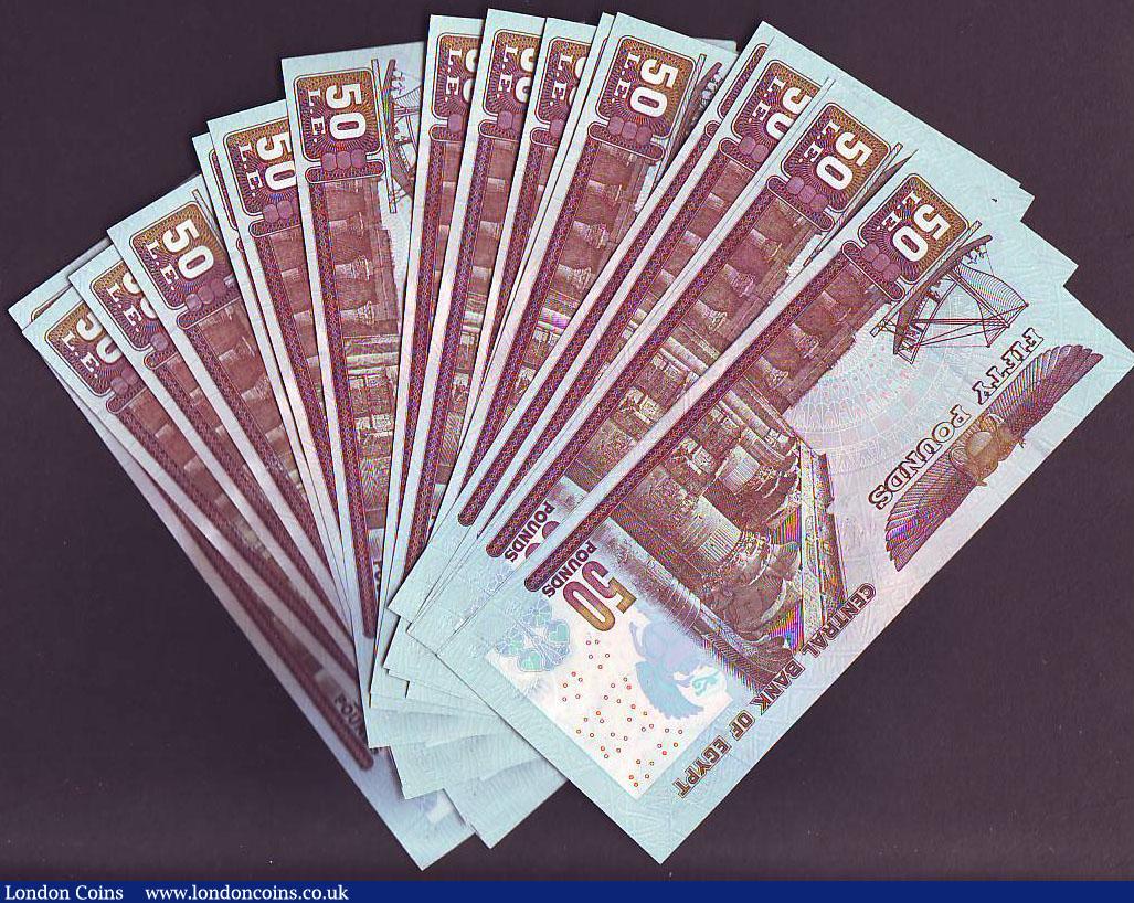 London Coins : A148 : Lot 230 : Egypt National Bank £50 (27) all dated 21-8-2007, a consecutive numbered run (except for one n...
