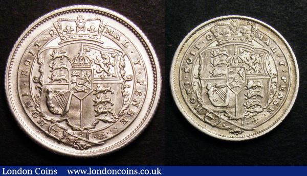Shilling 1816 UNC and lustrous the reverse with some light cabinet friction, Sixpence 1816 ESC 1630 : English Coins : Auction 148 : Lot 2302