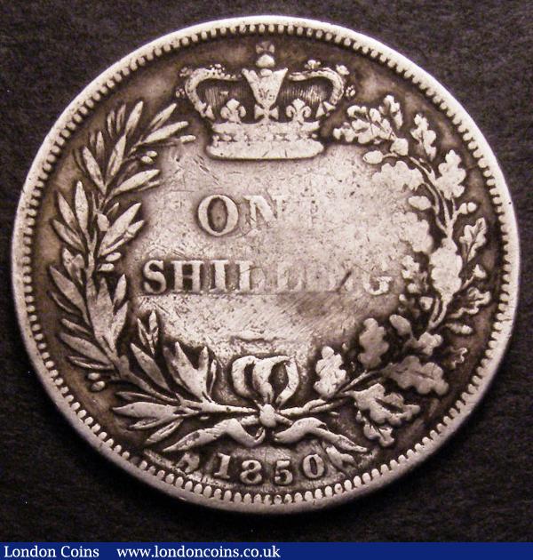Shilling 1850 ESC 1296 VG with some weakness on ONE SHILLING all other legend very clear, extremely rare : English Coins : Auction 148 : Lot 2317