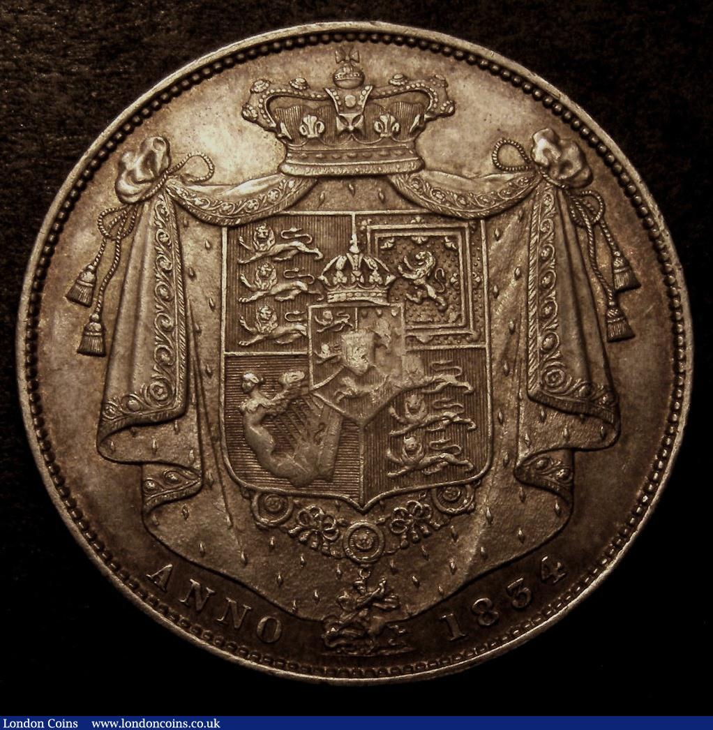 London Coins : A148 : Lot 2615 : Halfcrown 1834 WW in script ESC 662 EF, slabbed and graded CGS 65 (UIN 14903)