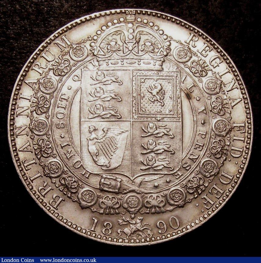 London Coins : A148 : Lot 2647 : Halfcrown 1890 ESC 723 A/UNC and lustrous, slabbed and graded CGS 75 (UIN 14949)  