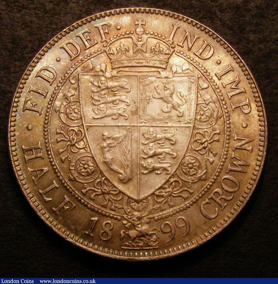 London Coins : A148 : Lot 2658 : Halfcrown 1899 ESC 733 UNC with some contact marks and an attractive golden tone, slabbed and graded...