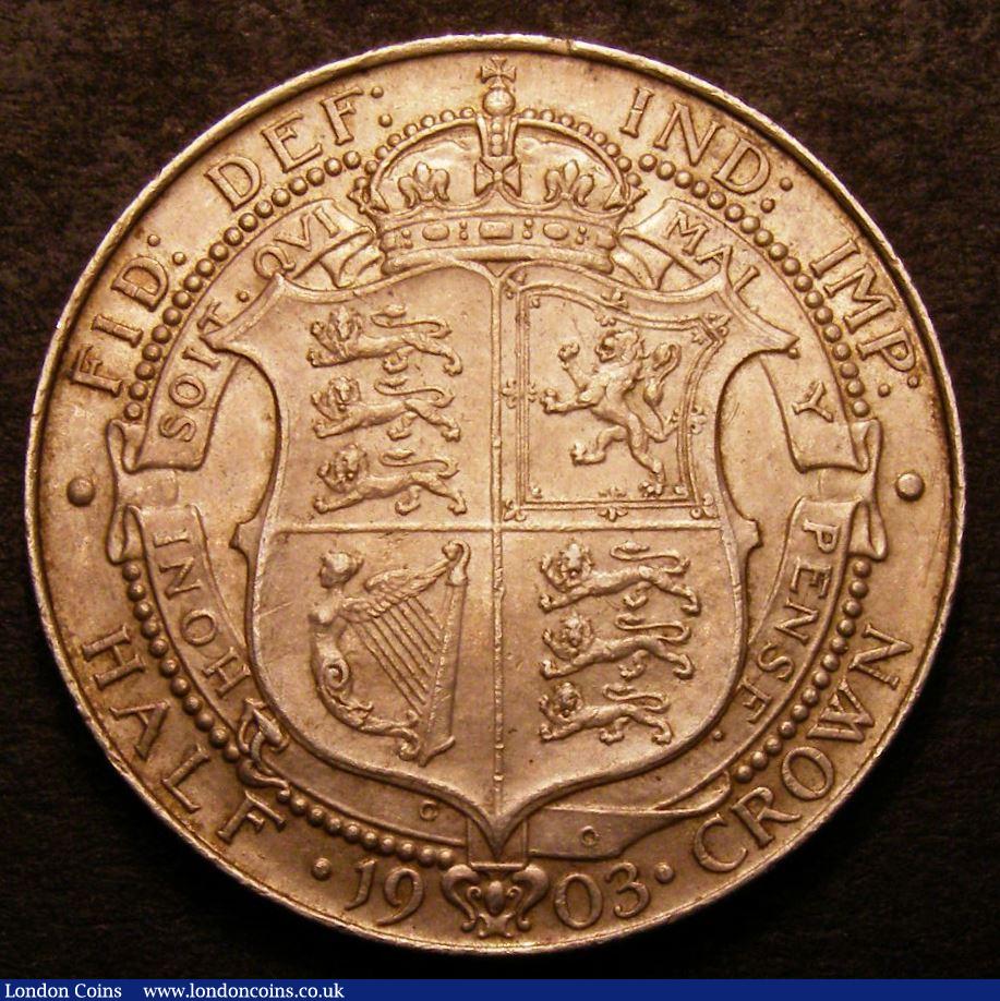 London Coins : A148 : Lot 2663 : Halfcrown 1903 ESC 748 EF with some contact marks, slabbed and graded CGS 60 scarce thus