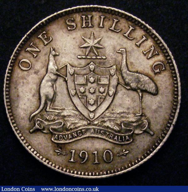 Australia Shilling 1910 KM#20 EF toned, slightly unevenly so on the obverse : World Coins : Auction 148 : Lot 621