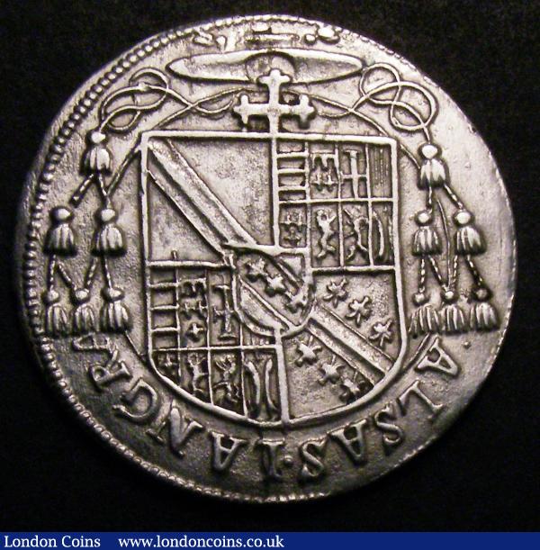 Austria - Strasbourg (Bishops) Quarter Thaler Carl v.Lothringen undated (1592-1607) Reverse Arms and Cardinals hat ALSAS LANGARA VF, the obverse with a small stain below the bust : World Coins : Auction 148 : Lot 628
