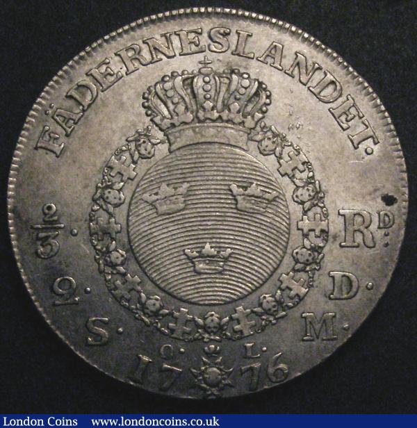 Sweden Half Riksdaler 1776 OL KM#517 Fine or better with some contact marks : World Coins : Auction 148 : Lot 878