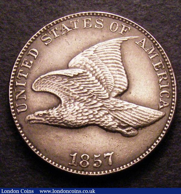 USA One Cent 1857 Closed E in ONE Breen 1927 Bright VF : World Coins : Auction 148 : Lot 923