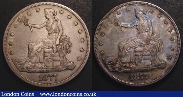 USA Trade Dollars 1887S and 1877 the first Good VF and toned the latter Fine : World Coins : Auction 148 : Lot 927