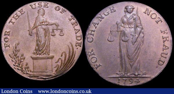 Halfpennies 18th Century Suffolk Bungay (2) 1794 DH22d NEF, DH23 EF and pleasing : Tokens : Auction 148 : Lot 965