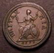 London Coins : A148 : Lot 1804 : Farthing 1714 struck on a large 24mm diameter flan Peck 742 EF toned, some light verdigris barely de...