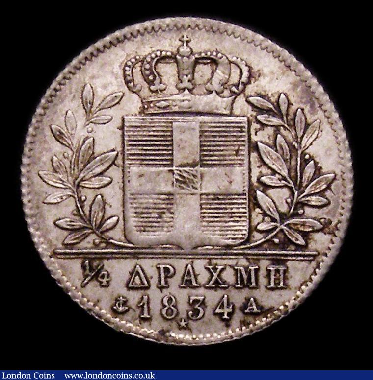 London Coins : A149 : Lot 1171 : Greece 1/4 Drachma 1834 A KM18 EF and scarce