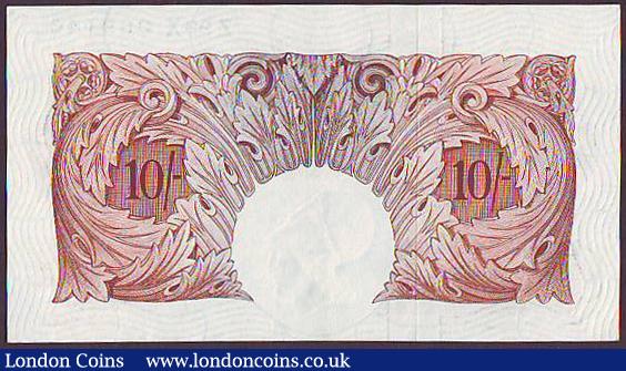 London Coins : A149 : Lot 130 : Ten shillings O'Brien B271 issued 1955 series Z99X 369140 Pick368c, pressed EF