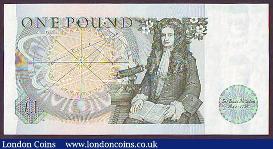 London Coins : A149 : Lot 163 : One pound Somerset B341 issued 1981 very first run AN01 480077, UNC