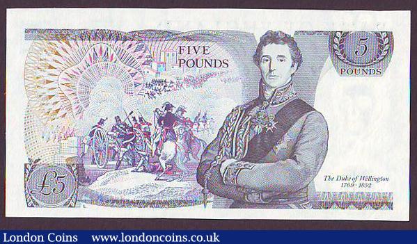 London Coins : A149 : Lot 164 : Five Pounds Somerset B345 issued 1987 very first run RA01 650600, UNC