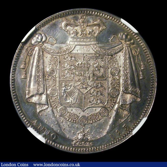 London Coins : A149 : Lot 1885 : Crown 1831  W.W. on truncation Plain Edge Proof ESC 271 UNC, attractively toned with a couple of sma...