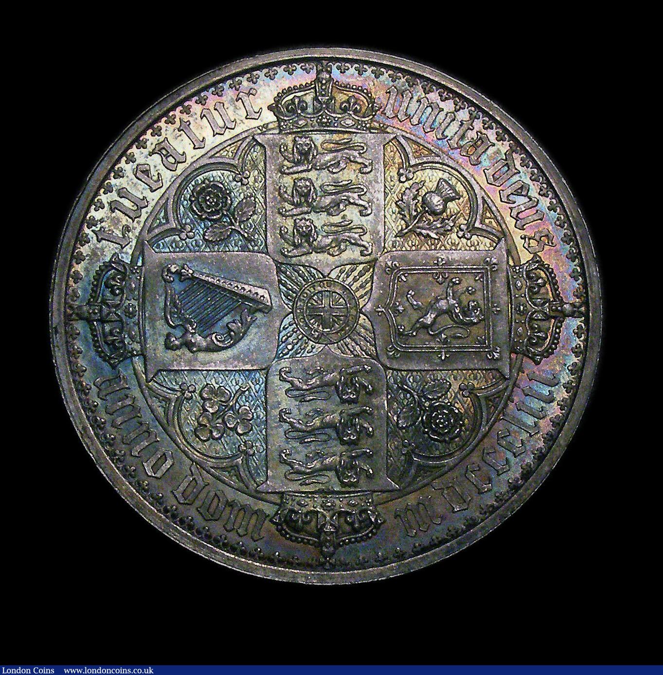 London Coins : A149 : Lot 1903 : Crown 1853 Gothic SEPTIMO Proof ESC 293 GEF toned and seldom offered in any grade