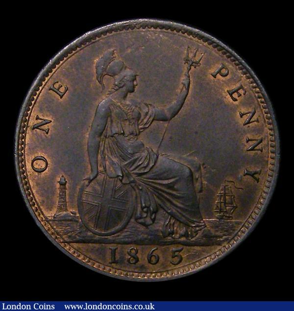 Penny 1865 5 over 3 Freeman 51 dies 6+G/Satin 56E (Listed as extremely Rare by Satin) The 5 is struck over a 3 which is tilted anticlockwise, thus the underlying 3 is more visible at the top left and the curve of the 5. A good example of this variety showing the underlying figure very clearly as stated by Satin. UNC and with traces of lustre slabbed and graded CGS 80, the finest known of 3 examples thus far graded on the CGS Population Report : English Coins : Auction 149 : Lot 2440