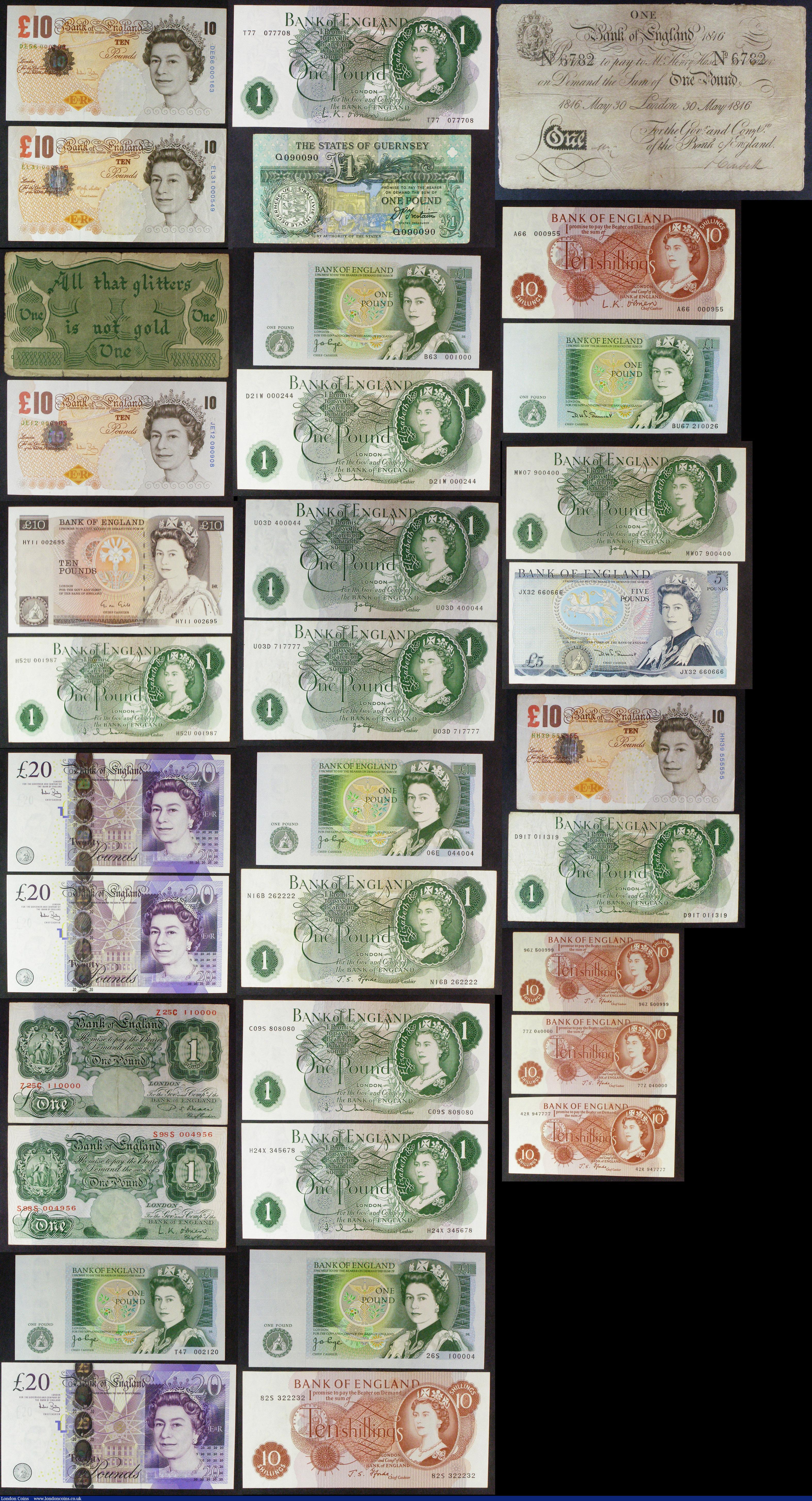 London Coins : A149 : Lot 87 : Bank of England in album with slipcase (65) Peppiatt to Bailey, nearly all banknotes have interestin...
