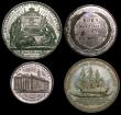 London Coins : A149 : Lot 889 : Duke of Wellington Memorial medals 1852 (3) white metal. Lord Nelson's Flagship Foudroyant 1897...