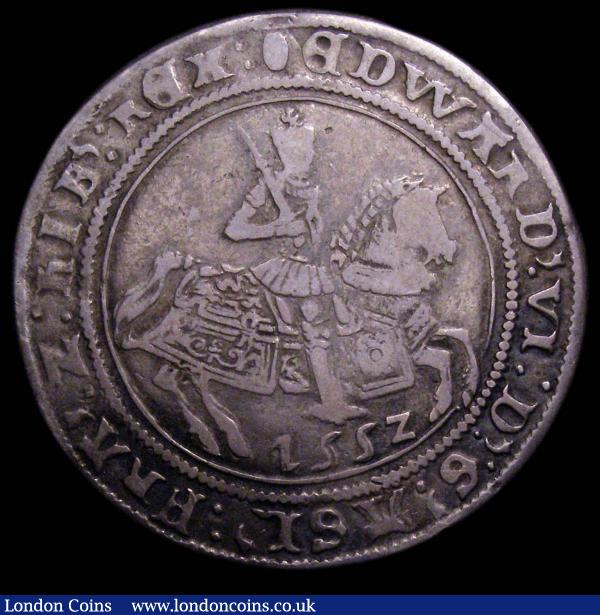 Halfcrown Edward VI 1552, Galloping horse without plume S.2480 Fine with a small area of discolouration to the right of and above the shield, comes with old collectors ticket : Hammered Coins : Auction 150 : Lot 1749