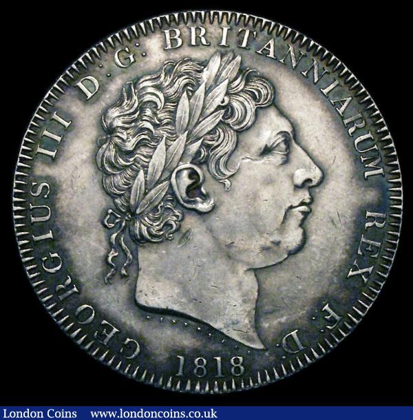 Crown 1818 LIX ESC 214 GVF nicely toned, with some contact marks : English Coins : Auction 150 : Lot 1882