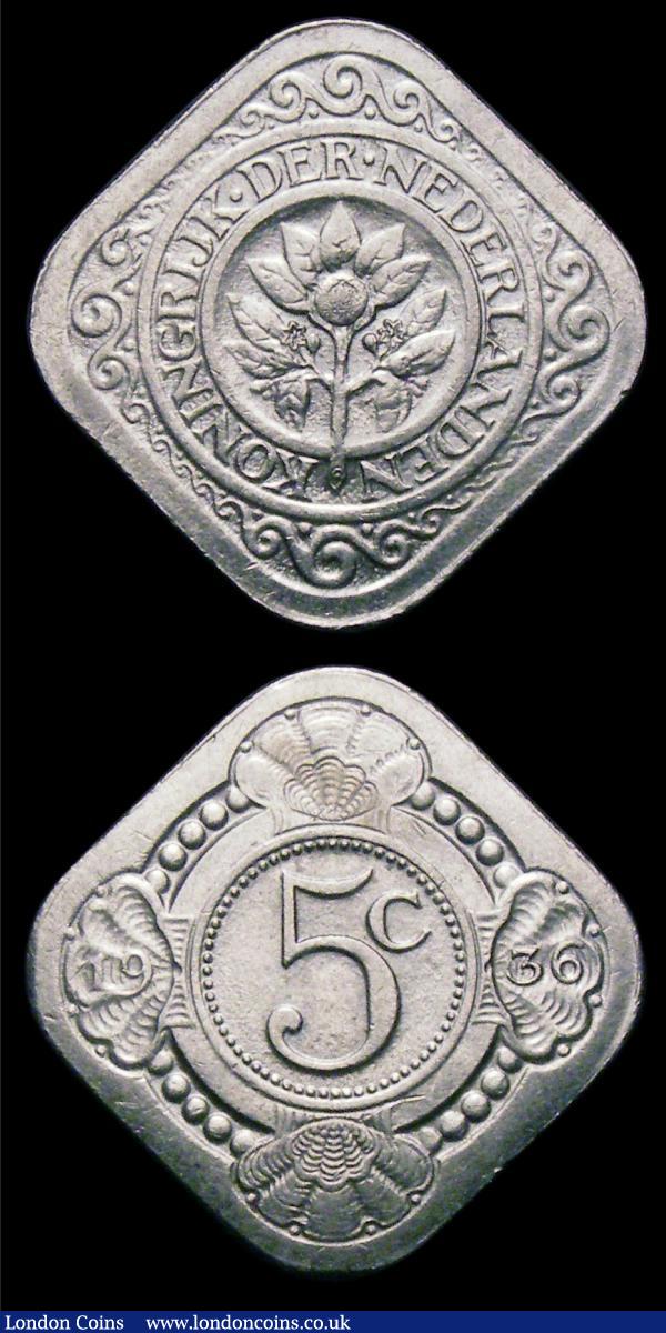 Netherlands (3) Half Gulden 1913 KM#147 Lustrous UNC, 10 Cents 1904 KM#136 UNC or near so and lustrous, 5 Cents 1936 KM#153 UNC : World Coins : Auction 150 : Lot 1118