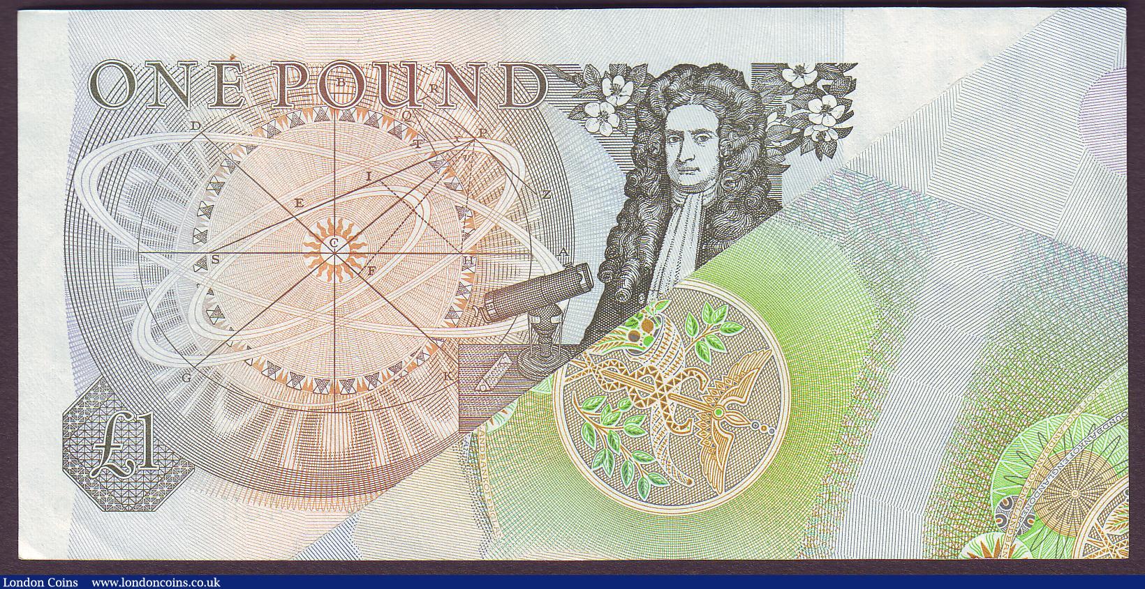 London Coins : A150 : Lot 119 : Error £1 Page B339 issued 1978 series 48H 138129, a striking error with most of the multicolou...
