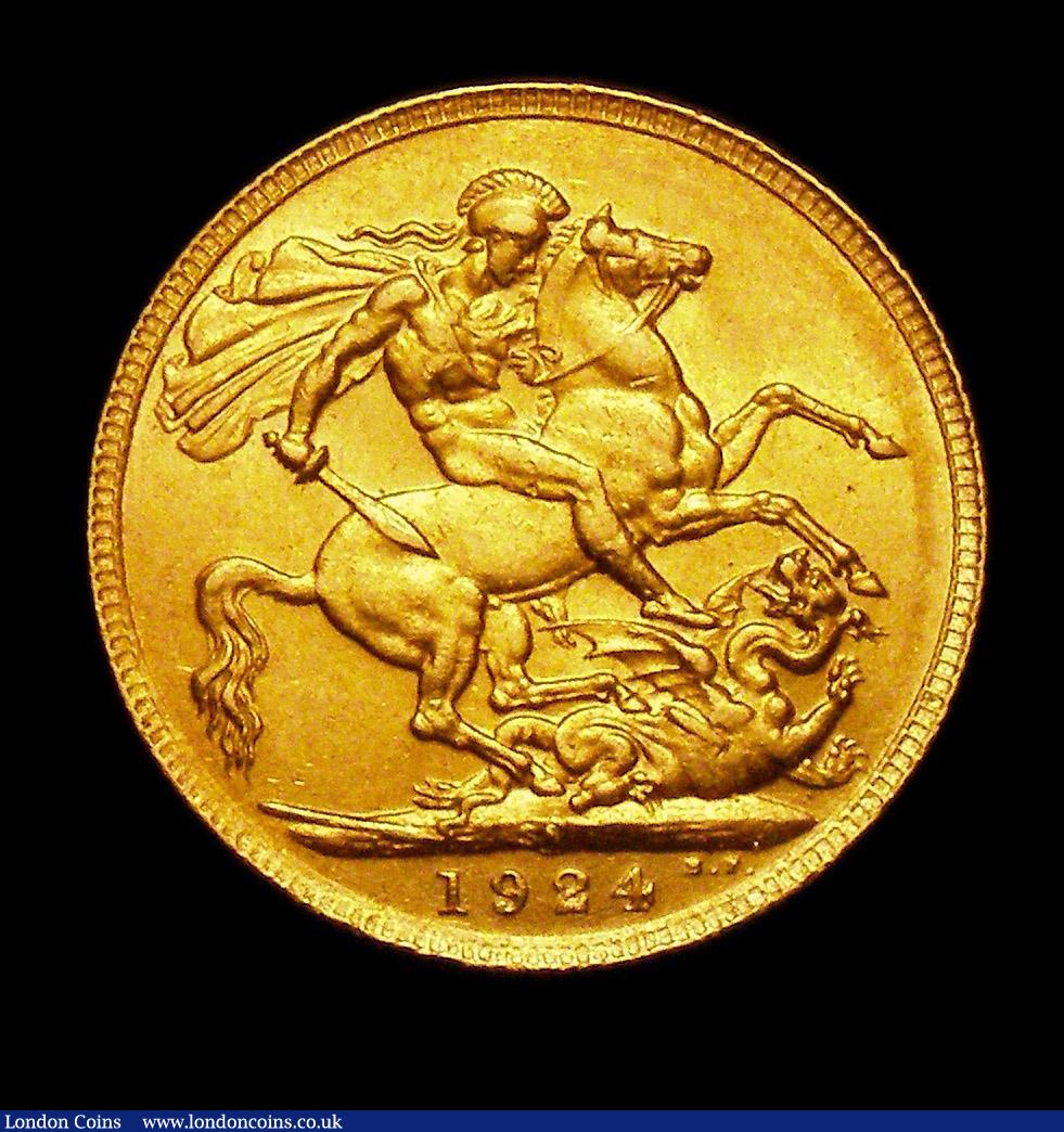 London Coins : A150 : Lot 3062 : Sovereign 1924SA Marsh 288 A/UNC with some light contact marks, rated R5 by Marsh with a mintage of ...