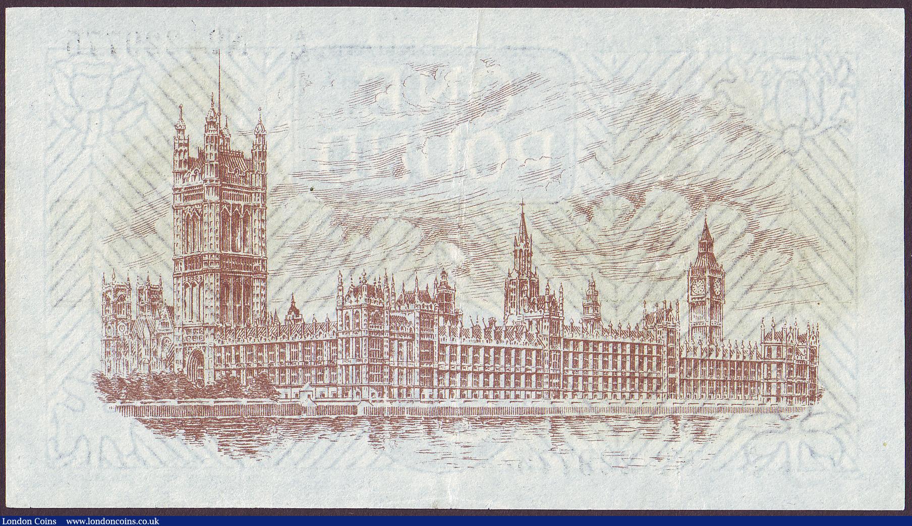 London Coins : A150 : Lot 82 : One pound Warren Fisher T31 issued 1923 first series A1/54 229775, pressed GVF