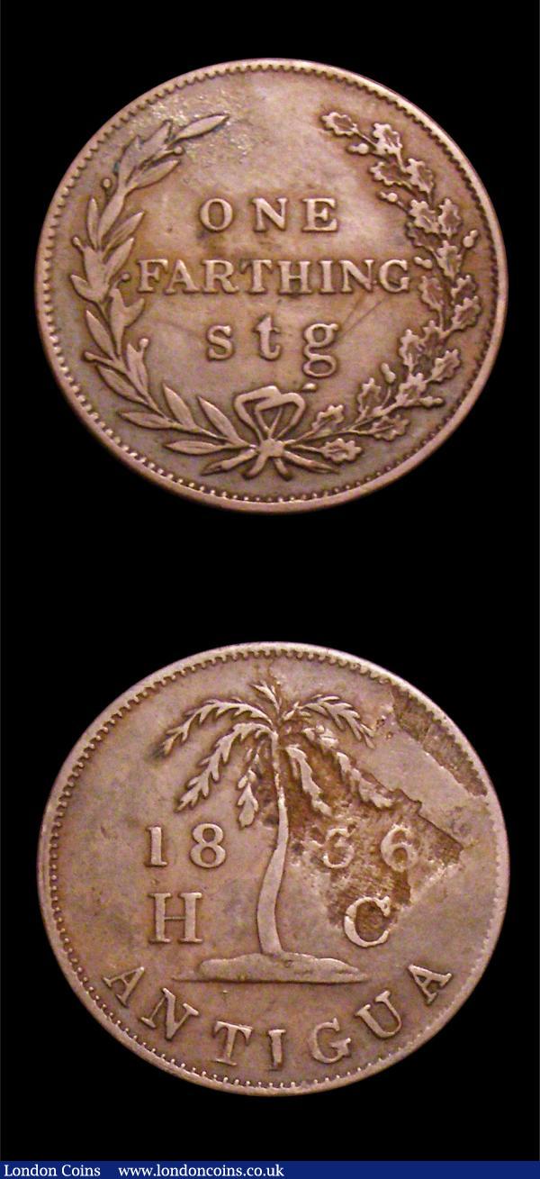 Antigua and Barbuda Farthing 1836 Fine with some surface porosity, and seldom offered in any grade, Nova Scotia Cent 1861 VF and Canada Cent 1916 lustrous Unc : World Coins : Auction 150 : Lot 848
