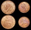 London Coins : A150 : Lot 2454 : Halfpennies (3) 1885 Freeman 354 dies 17+S UNC with subdued lustre, 1893 Freeman 368 dies 17+S UNC w...