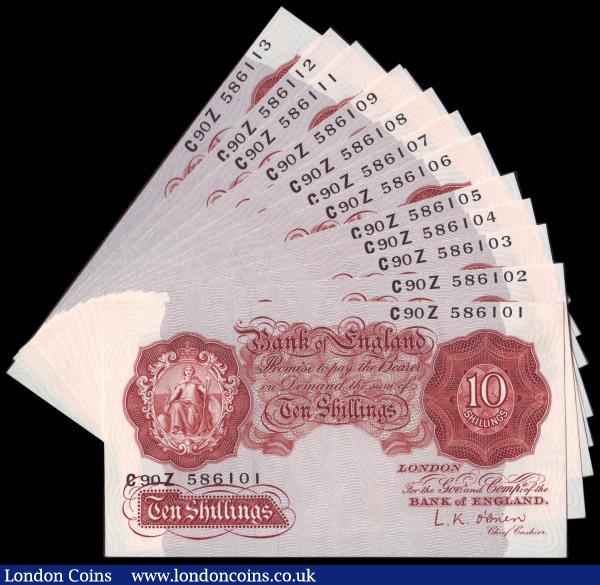 Ten Shilling O Brien : Buy and Sell English Banknotes : Auction Prices