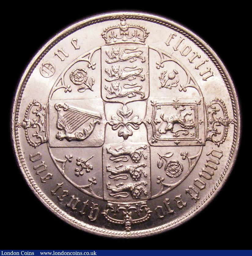 London Coins : A151 : Lot 1507 : Florin 1870 Davies 752 Dies 3B. Reverse B: Top Cross overlaps border beads, CGS type FL.V1.1870.02, ...