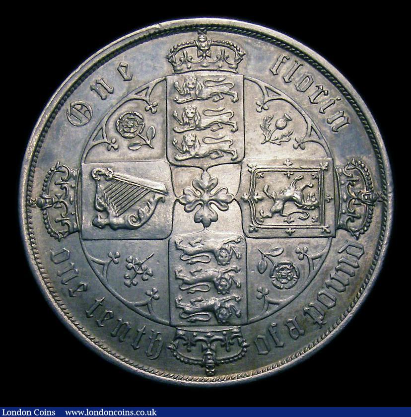 London Coins : A151 : Lot 1508 : Florin 1871 Davies 754 Dies 3B. Reverse B: Top Cross overlaps border beads, CGS type FL.V1.1871.04, ...