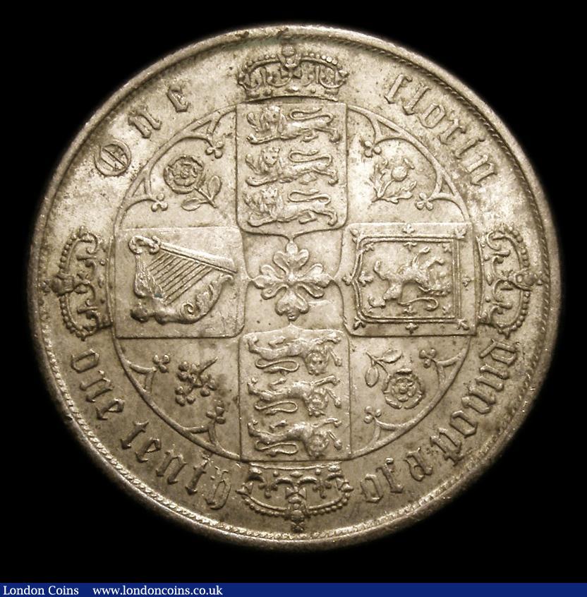 London Coins : A151 : Lot 1511 : Florin 1873 ESC 841, CGS type FL.V1.1873.01, Die Number 158, EF and attractively toned, the obverse ...