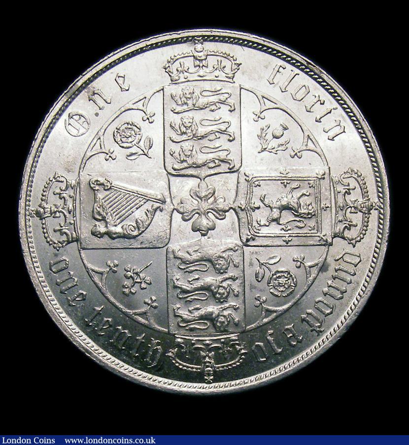 London Coins : A151 : Lot 1512 : Florin 1874 ESC 843, CGS type FL.V1.1874.01, Die Number 15, Lustrous EF, slabbed and graded CGS 70